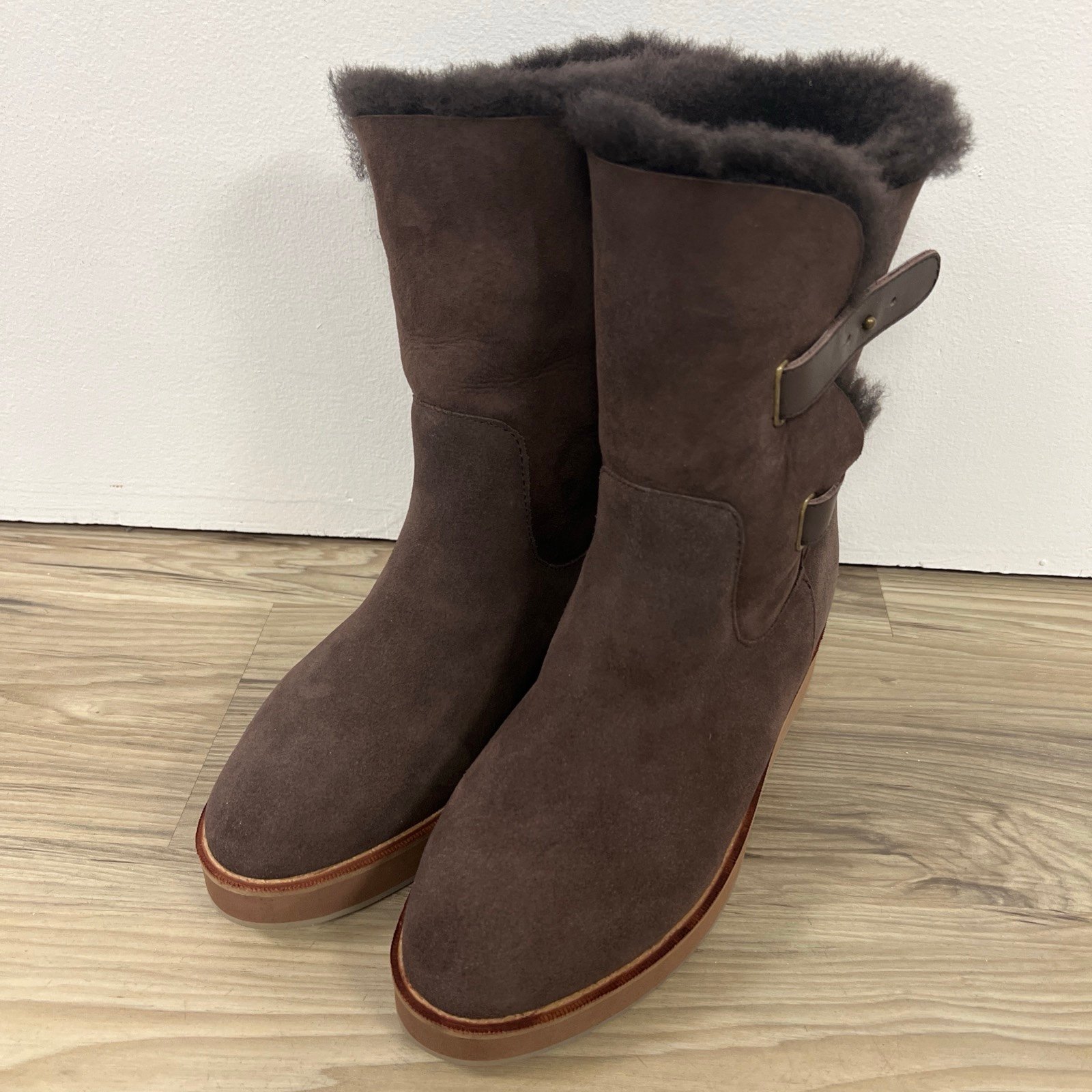 Australia Luxe Collective Bushmill Shearling Lined Boots Brown Women’s 7 NWOB