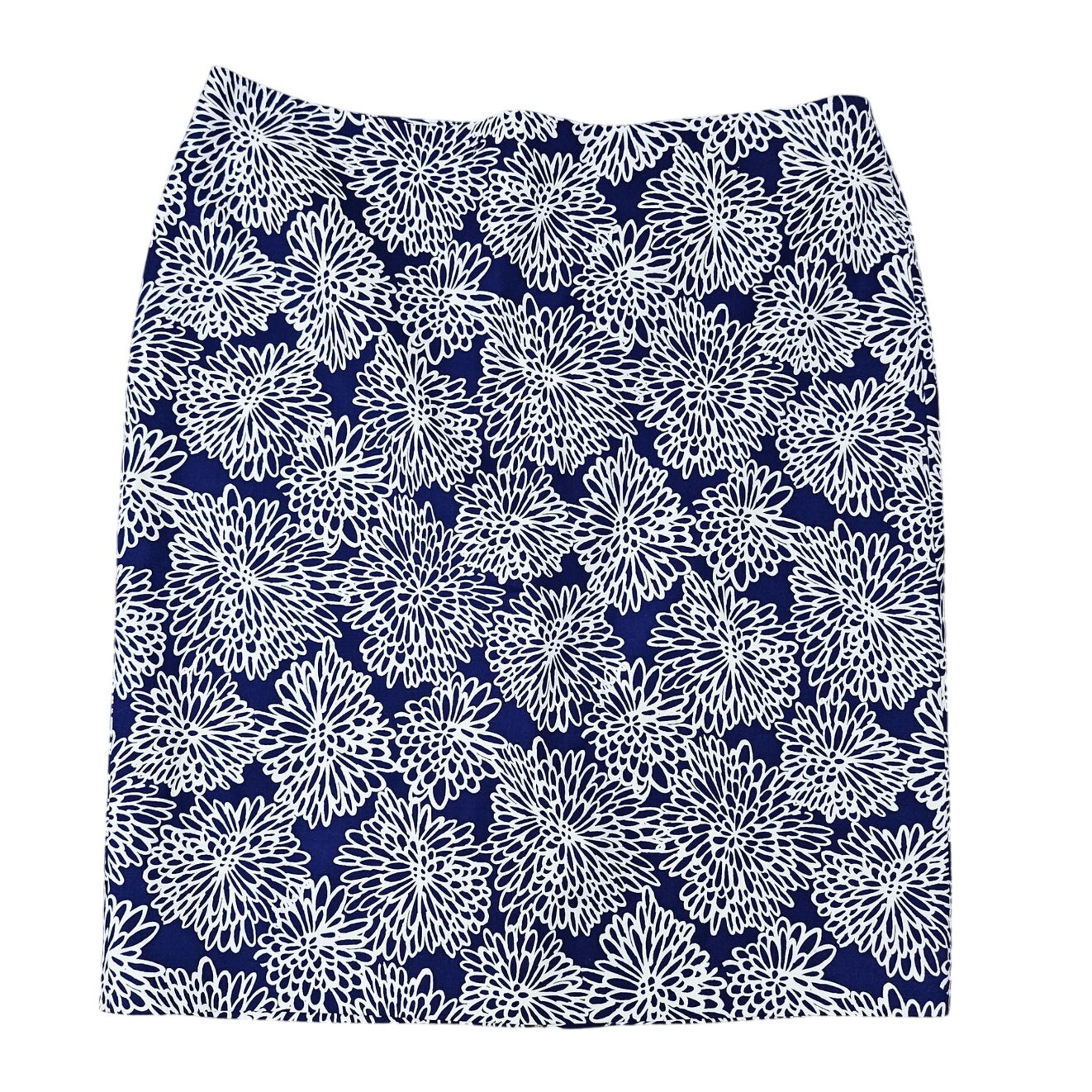Liz Claiborne Blue White Floral Midi Skirt - Size 16