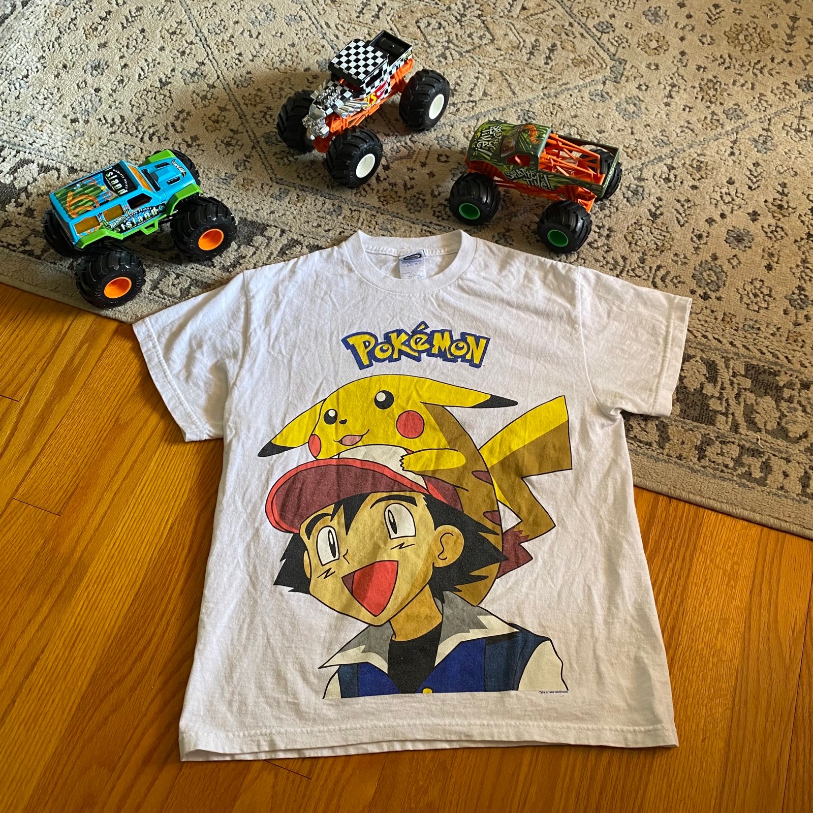 Pokémon Shirt 1999 Nintendo Tag “ASH & Pikachu” • Sz L (14-16) (Boys)