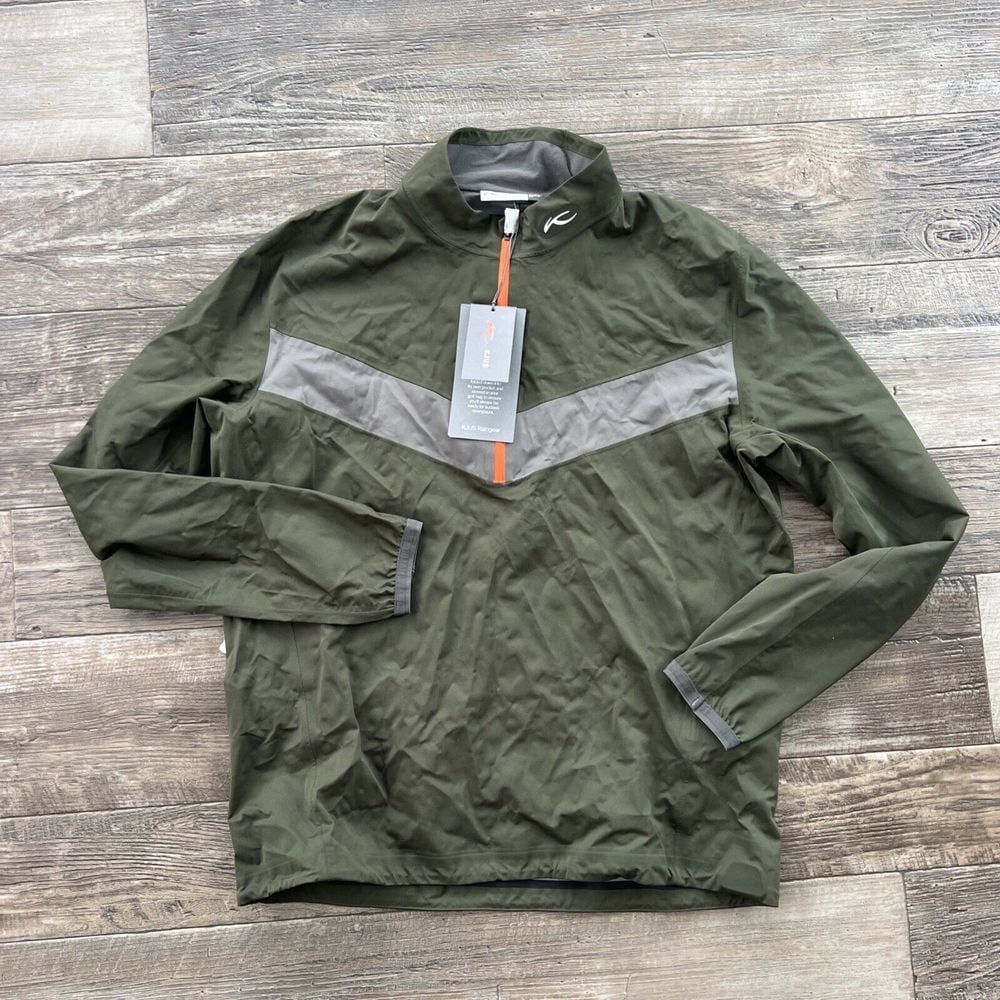 NWT KJUS 100% Polyester Dexter II 2.5L Half-Zip Jacket Men's 50 M Olive Raingear
