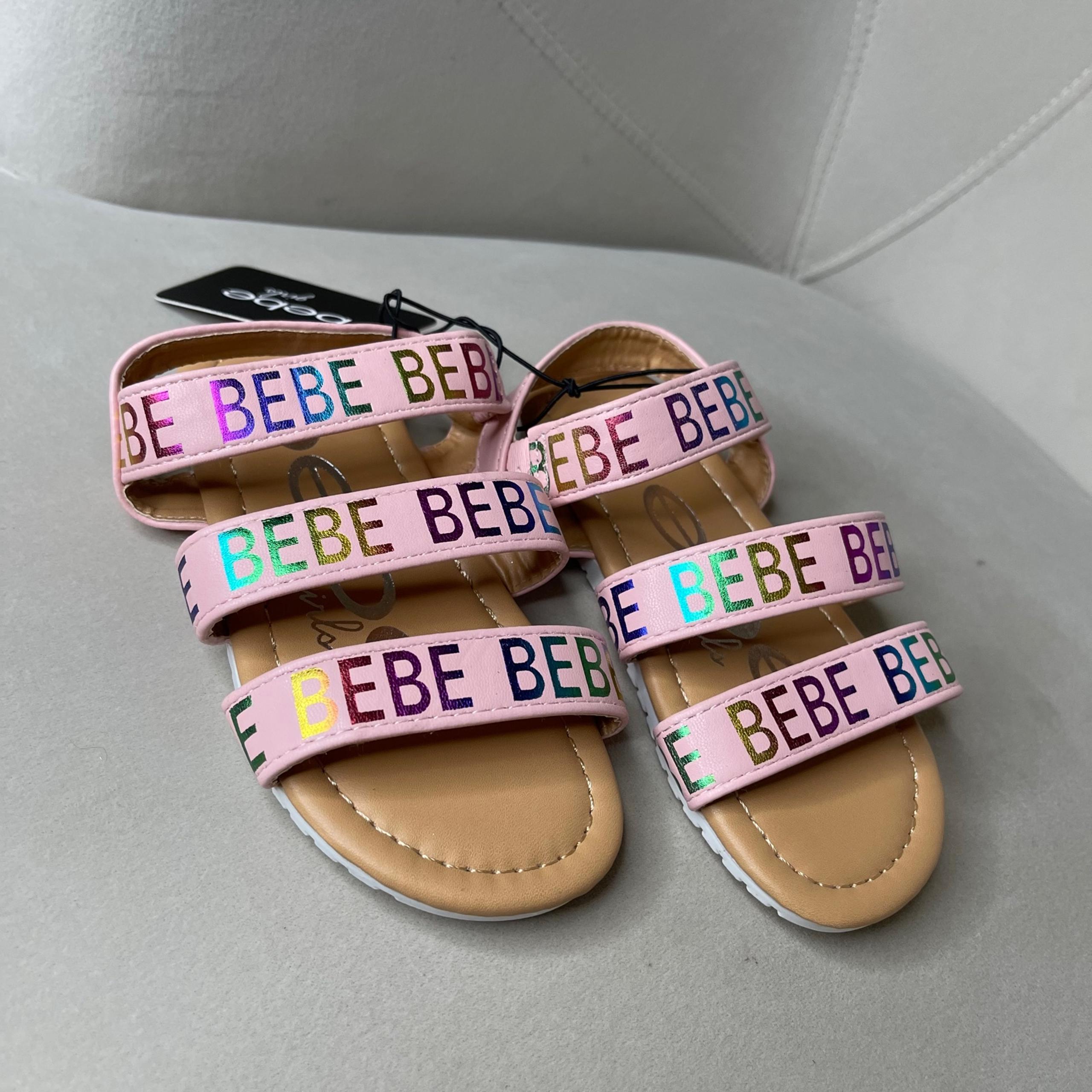 New! Toddler Girls Pink Gladiator Sandals Rainbow Size Toddler 9 - Bebe