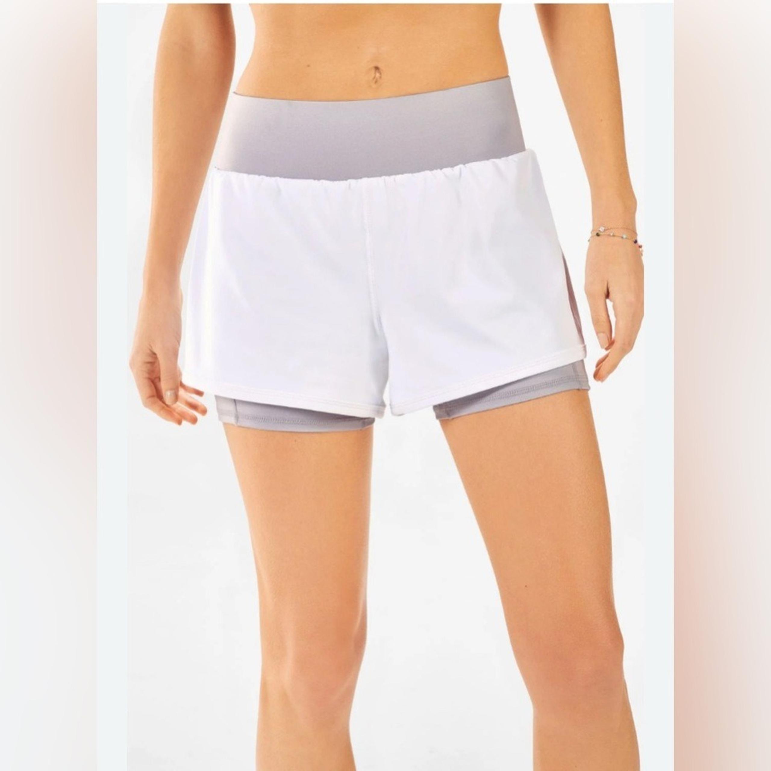 Womens Fabletics Olesa Shine Running Yoga Athletic Active Gym Pull On Shorts