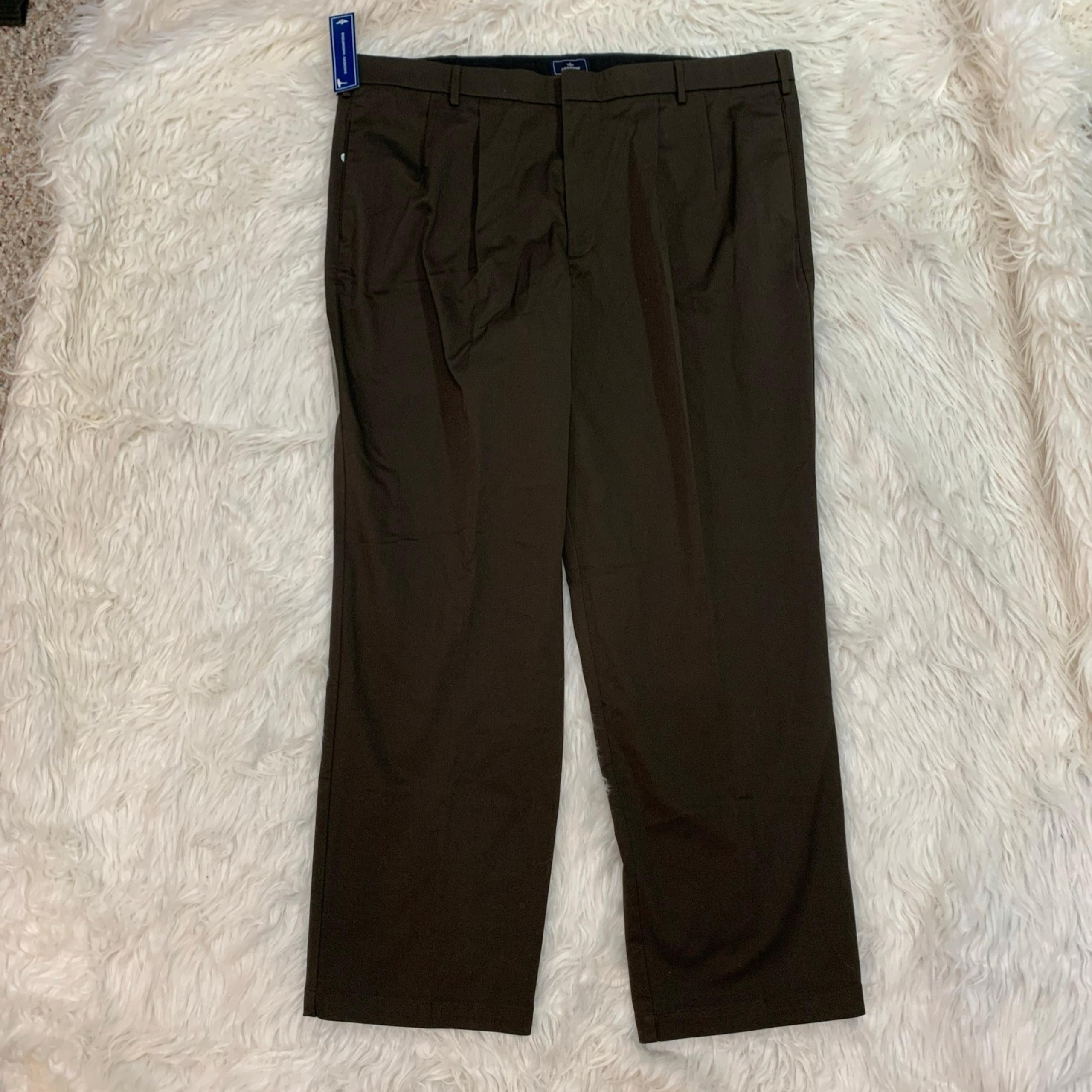 dockers brown pleated front dress pants 42x32