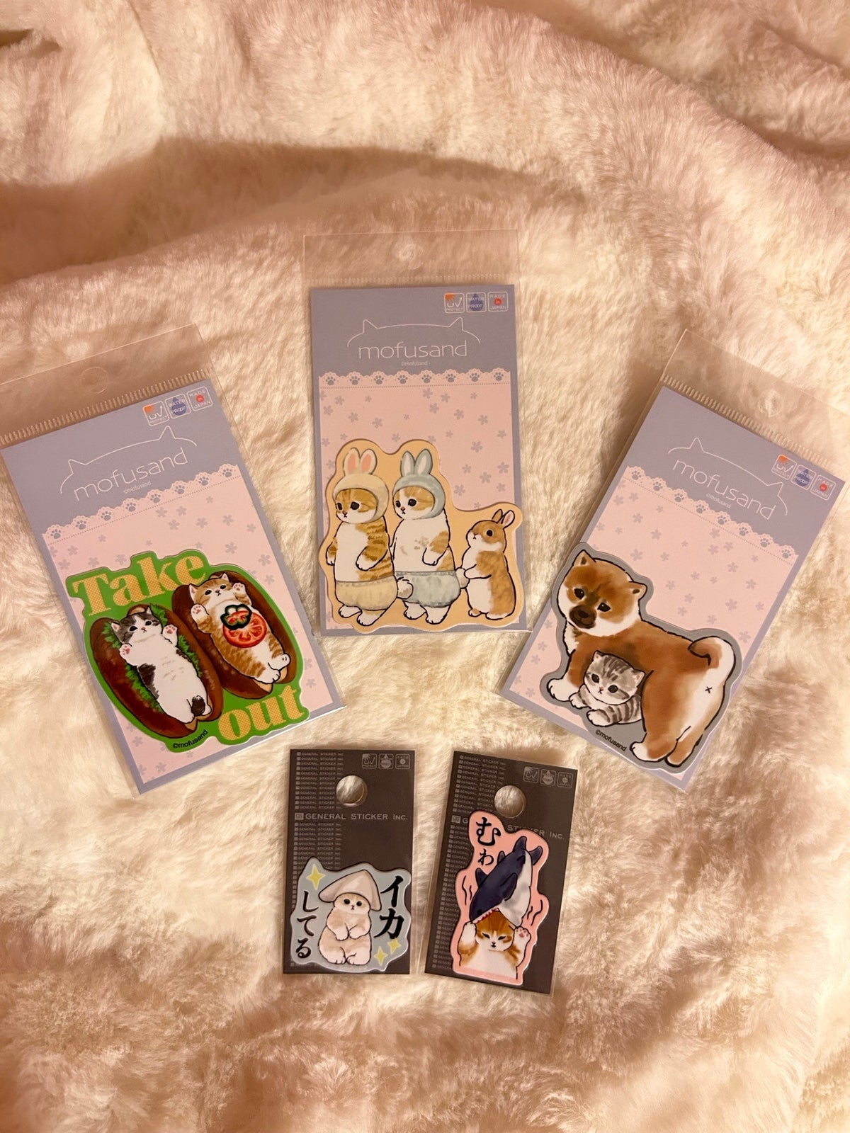 5 pack Mofusand Stickers Bundle