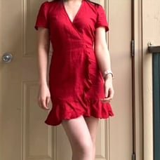 Reformation Sally Dress in Red 100% Linen - Size S (Orig. 198)