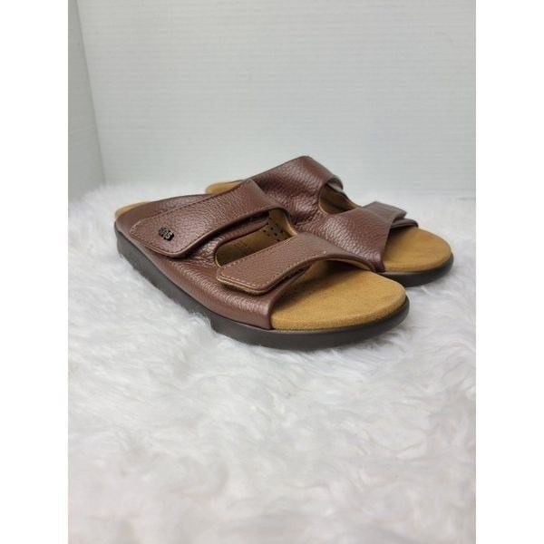 SAS Cozy AmberWomens Brown Leather Comfort Adjustable Buckle Shoes