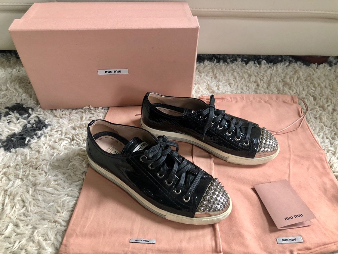 Miu Miu Studded Cap Toe Sneaker