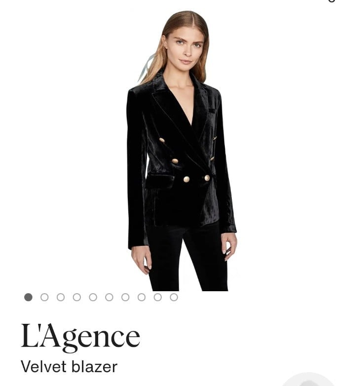 L'agence Kenzie Black Velvet Blazer size 8