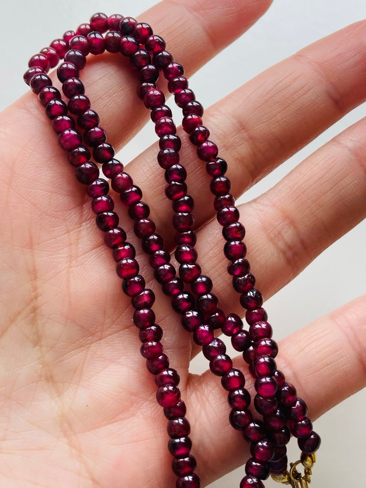 14k gold filled natural red garnet bead Necklace