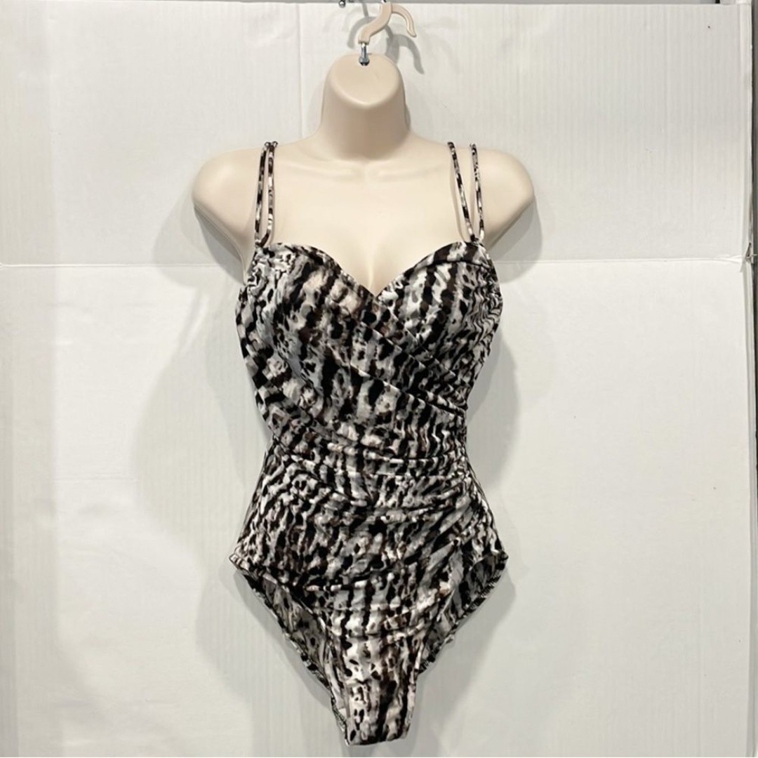 Magicsuit Abstract Animal Print One Piece swimsuit Ruching Womens Sz 14