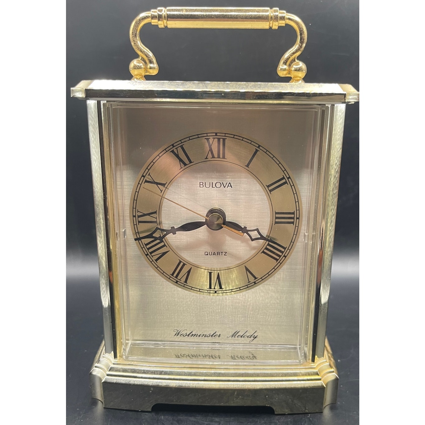 Vintage Bulova Westminster Melody Quartz Desk Clock No. 4RH626 WORKS