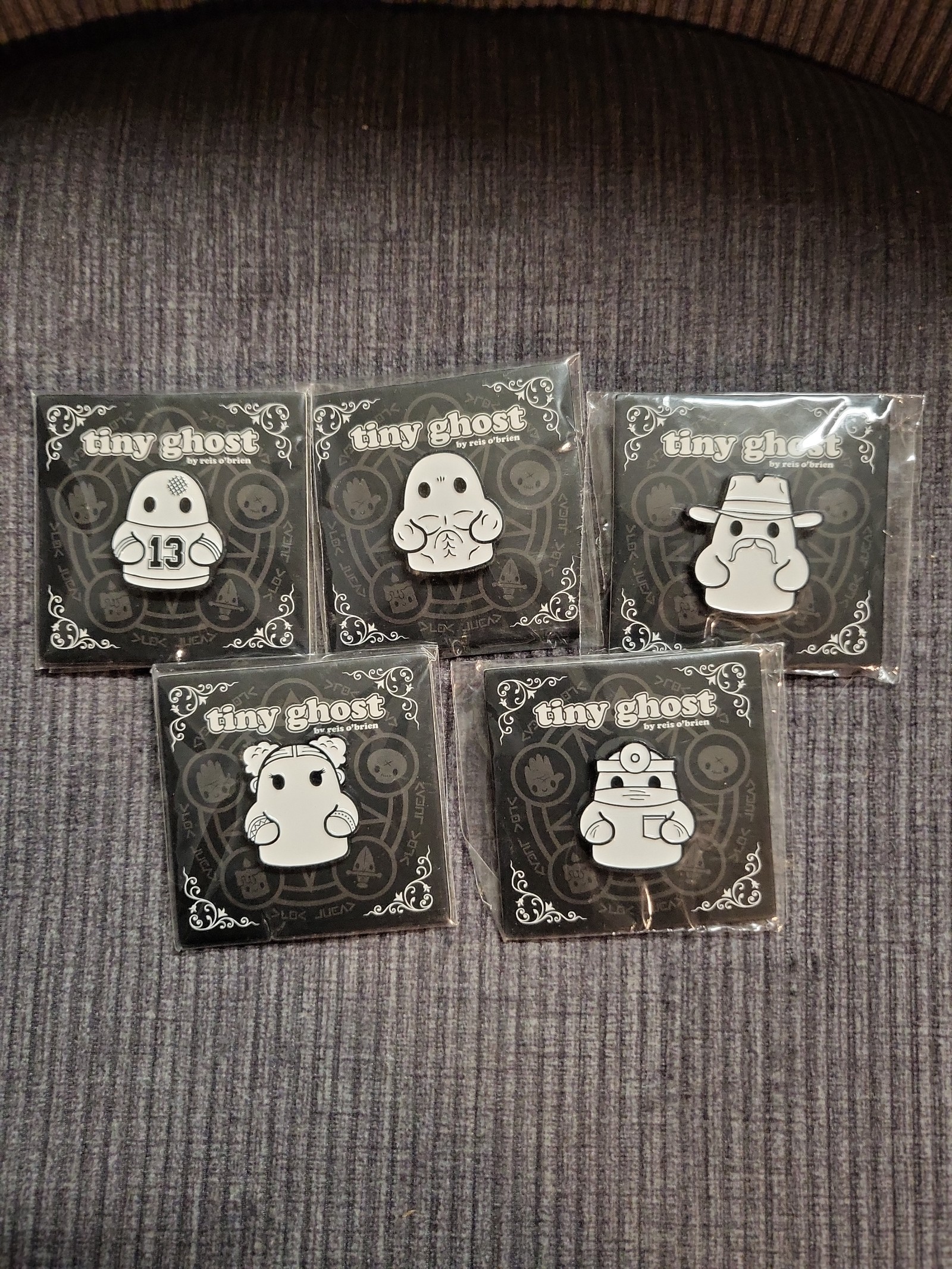Bimtoy Tiny Ghost SDCC Pins San Diego Comic Con cowboy doctor muscle man dssh