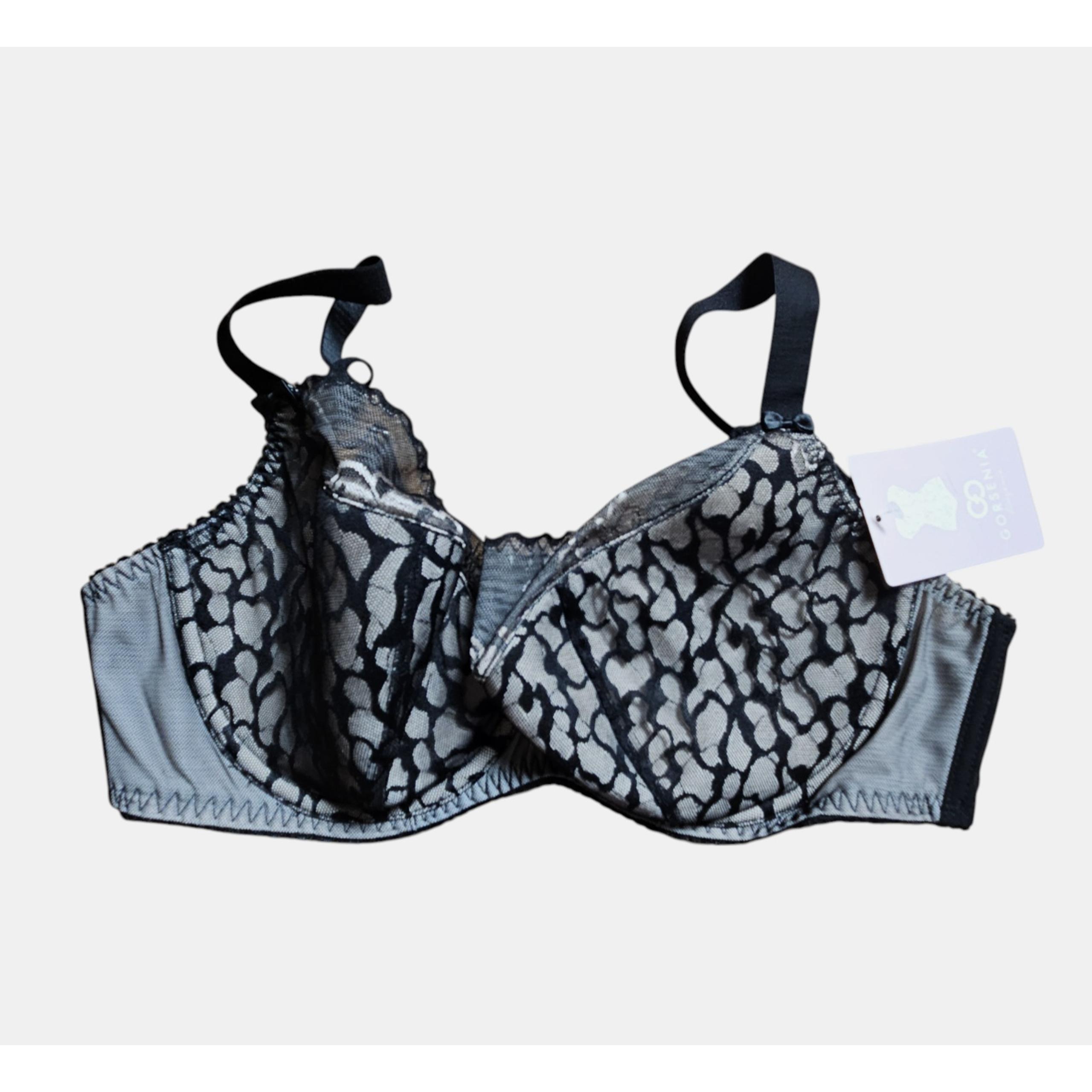 Gorsenia Underwired Lace Semi Padded Bra Fantasy Black 40 D Lingerie K509 NWT