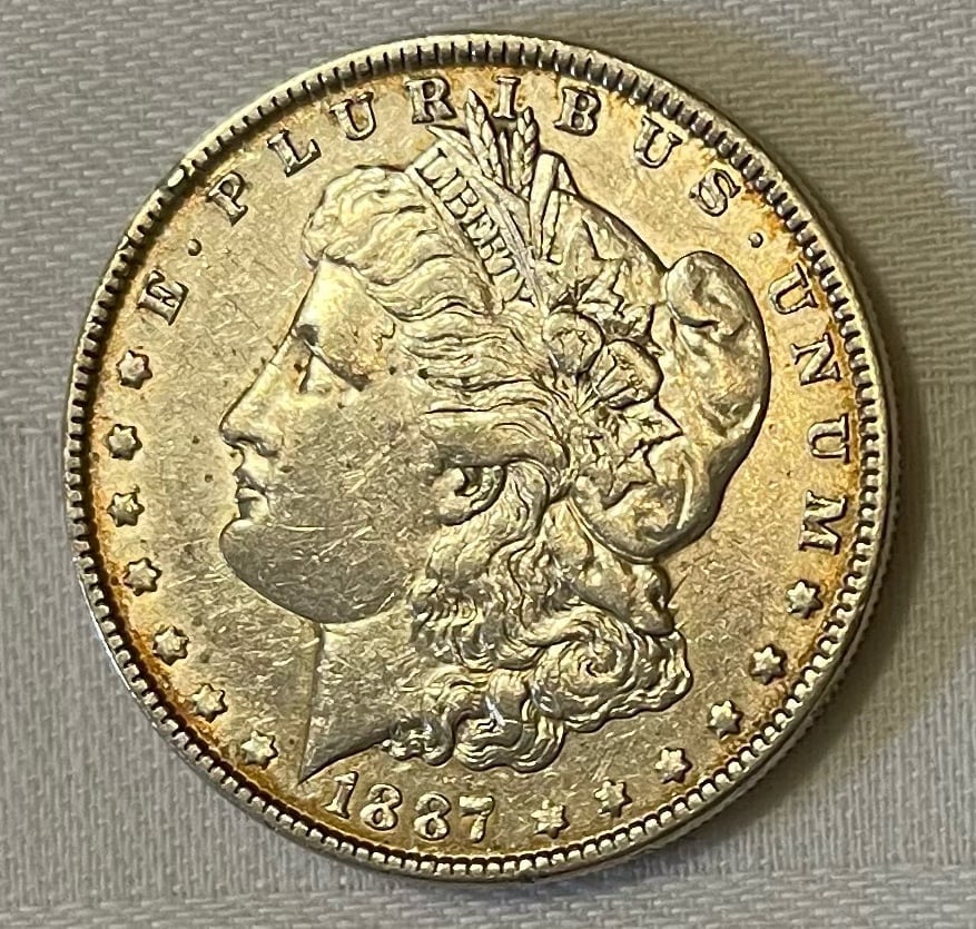 1887 P Morgan Silver Dollar 90% Silver Coin. 100% authentic USA Mint
