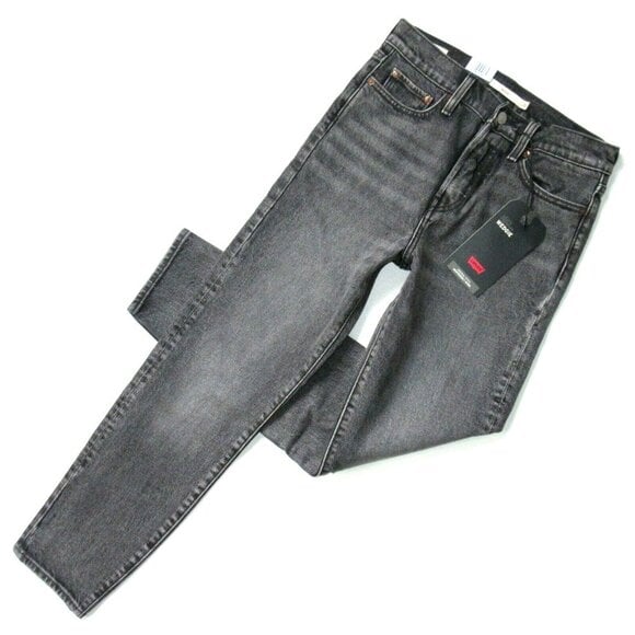 NWT Levi's Wedgie in Better Weatherhead Black Gray High Rise Tapered Jeans 26