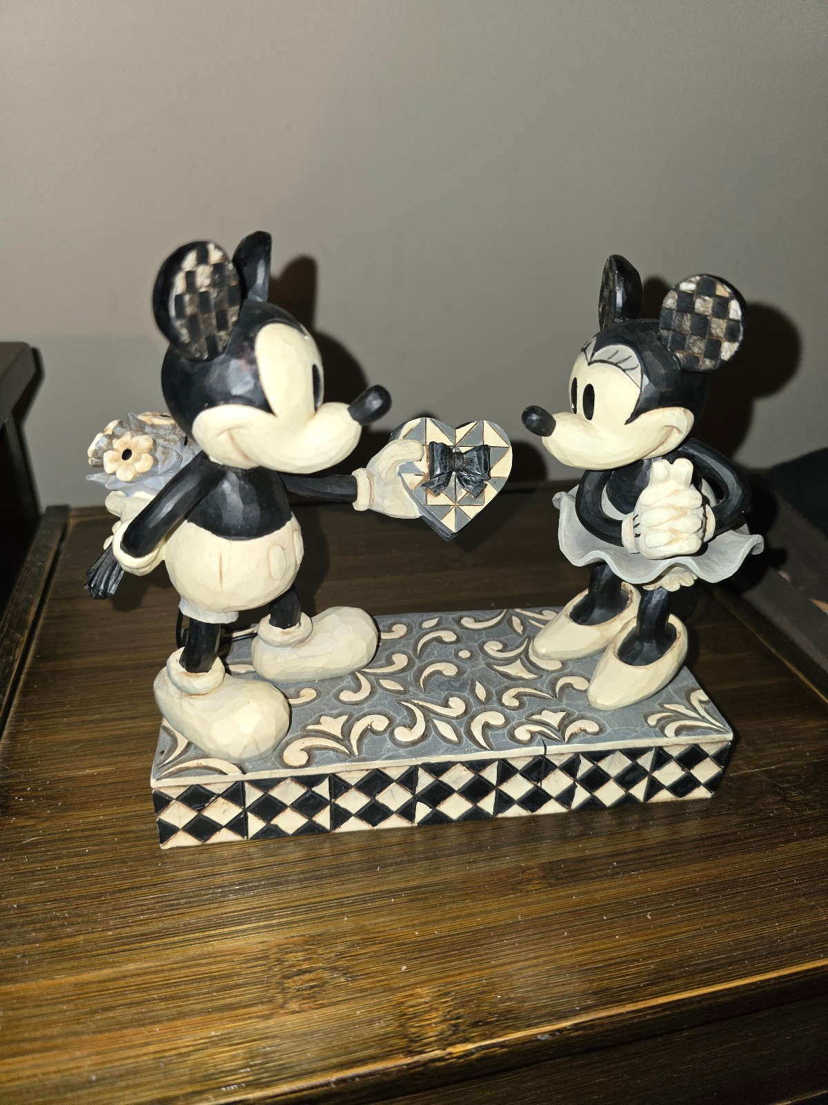 Traditional Jim Shore Black/ White Mickey and Minnie