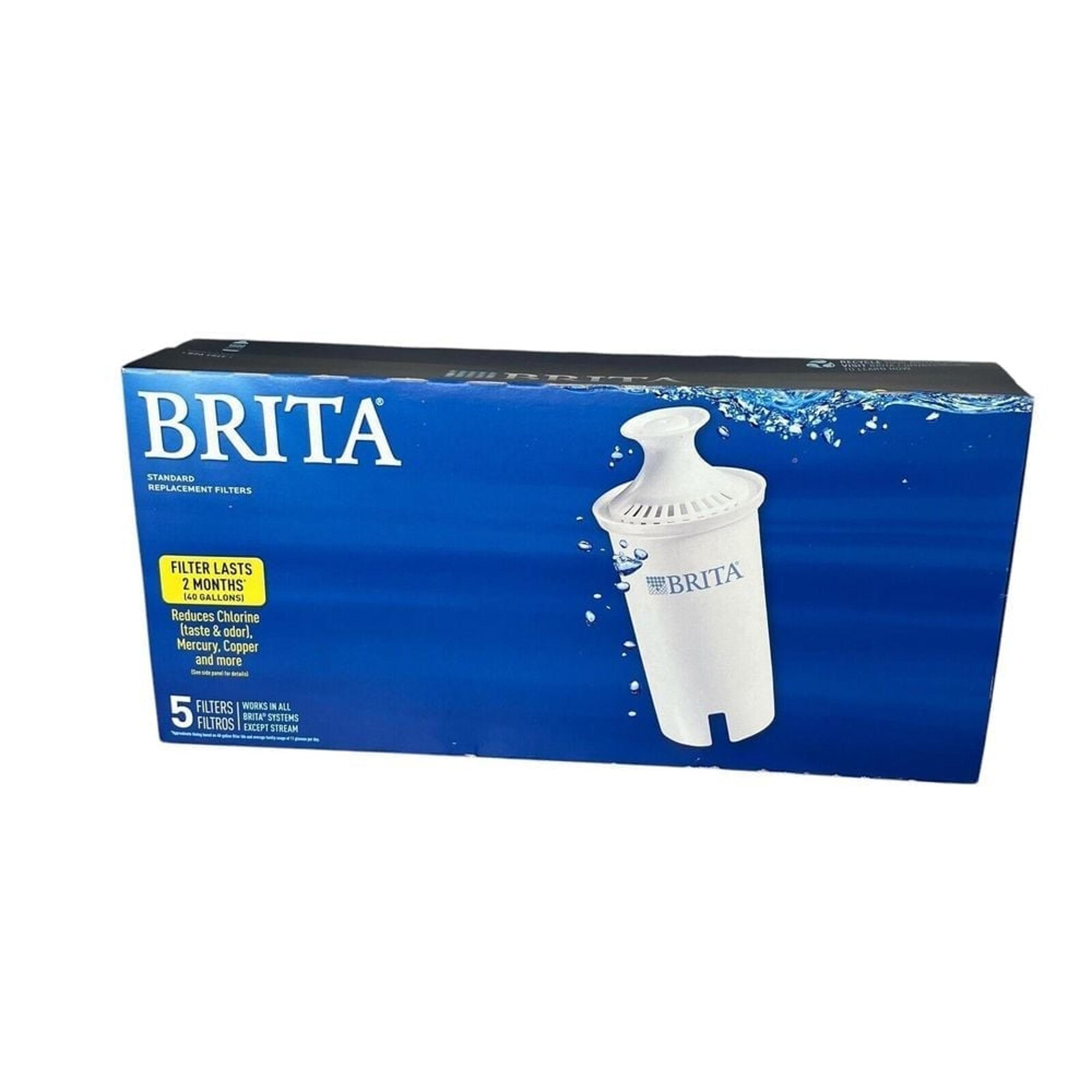 Brita Replacement Water Filters For ALL Brita Pour-Through Pitchers -5 Pack New