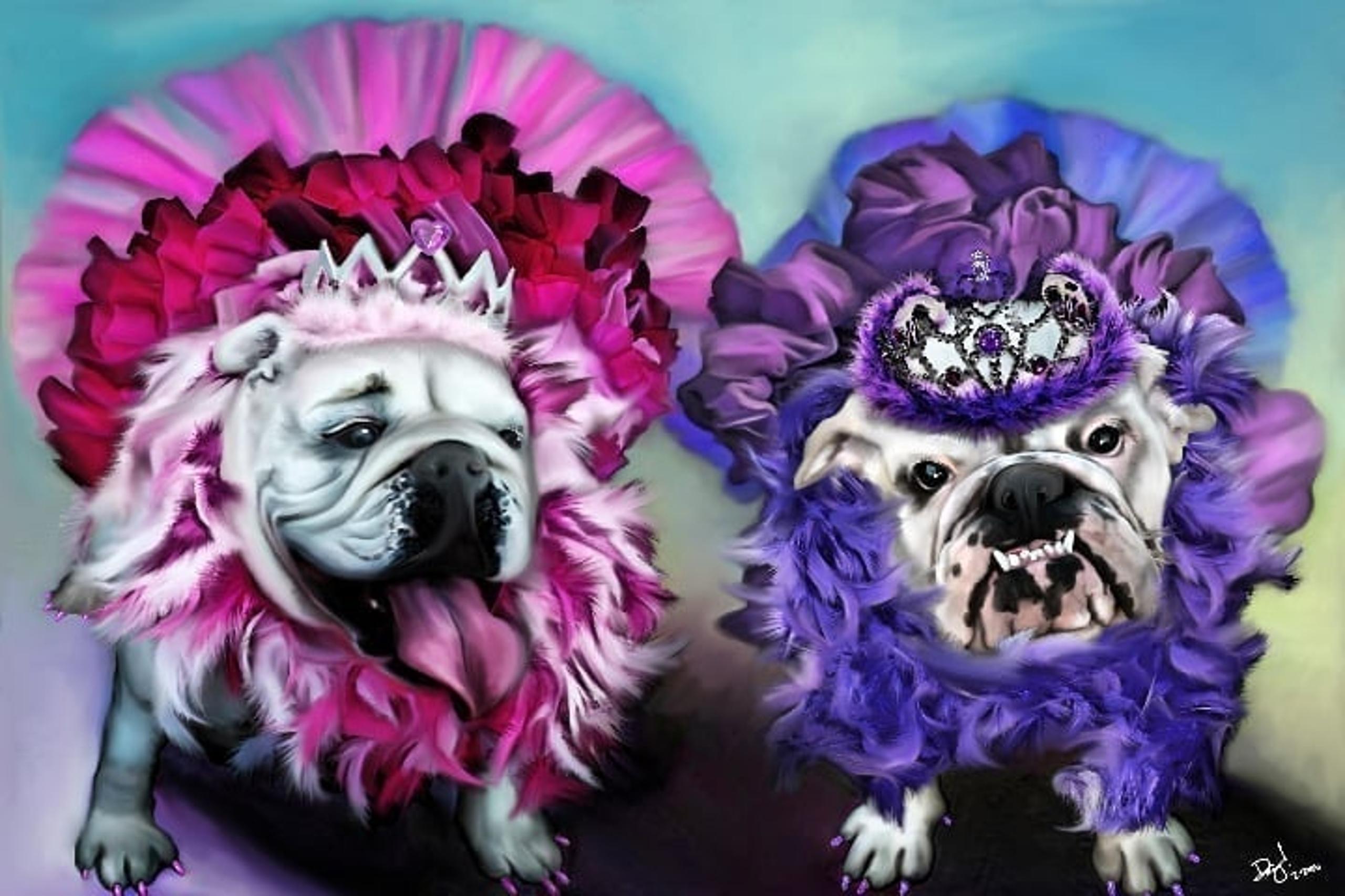 2 English Bulldogs Bullies EBD Print  8.5x11 Edge to Edge as Shown p1