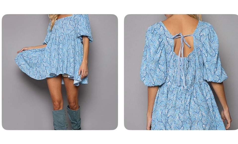 POL Light Blue Mini Dress