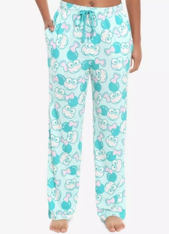 New Large-Sanrio Keroppi Boba Bow Pajama Pants
