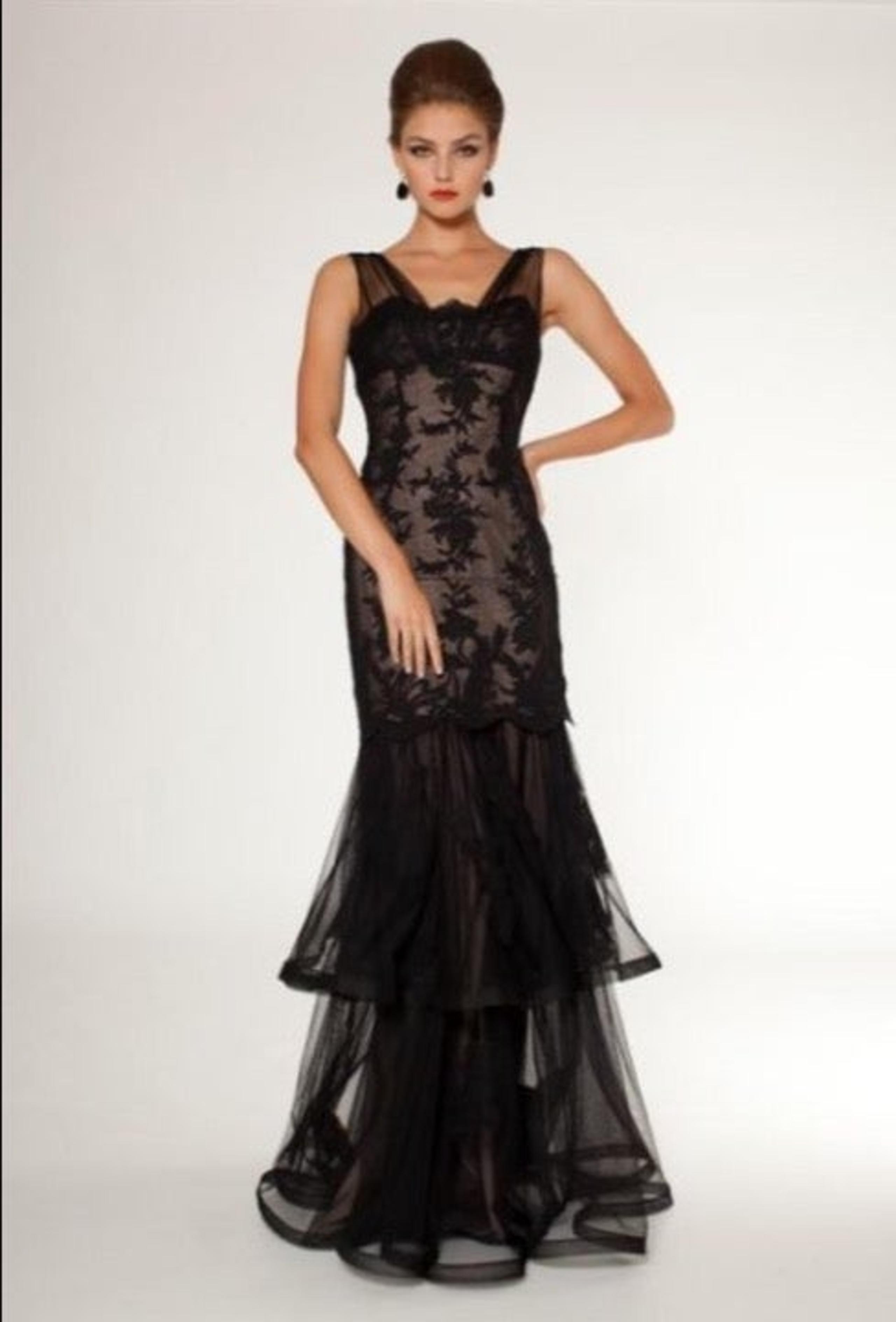 TeriJon by RickiFreeman Black Lace Gown