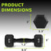 Rubber Encased Exercise & Fitness Hex Dumbbell 5 Lbs