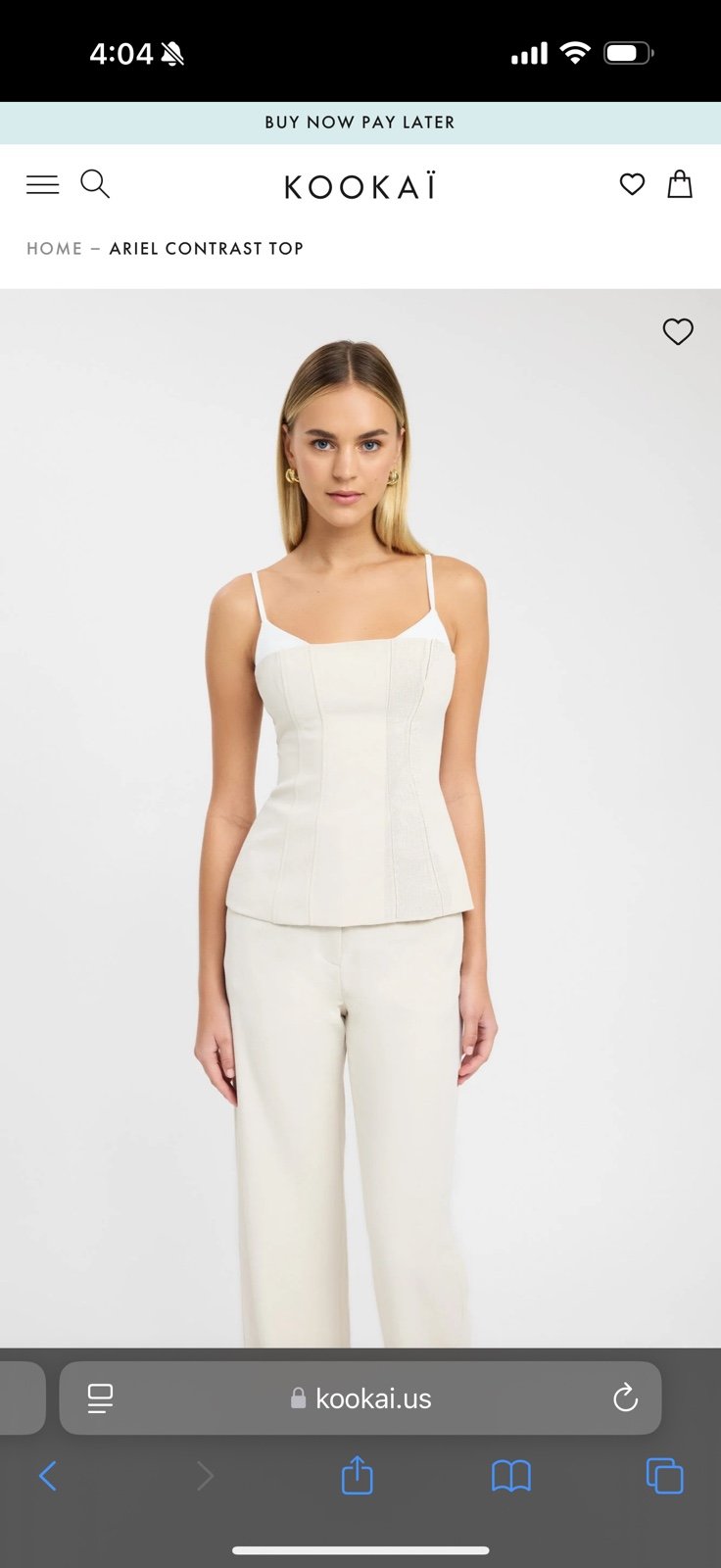 Kookai Ariel contrast top