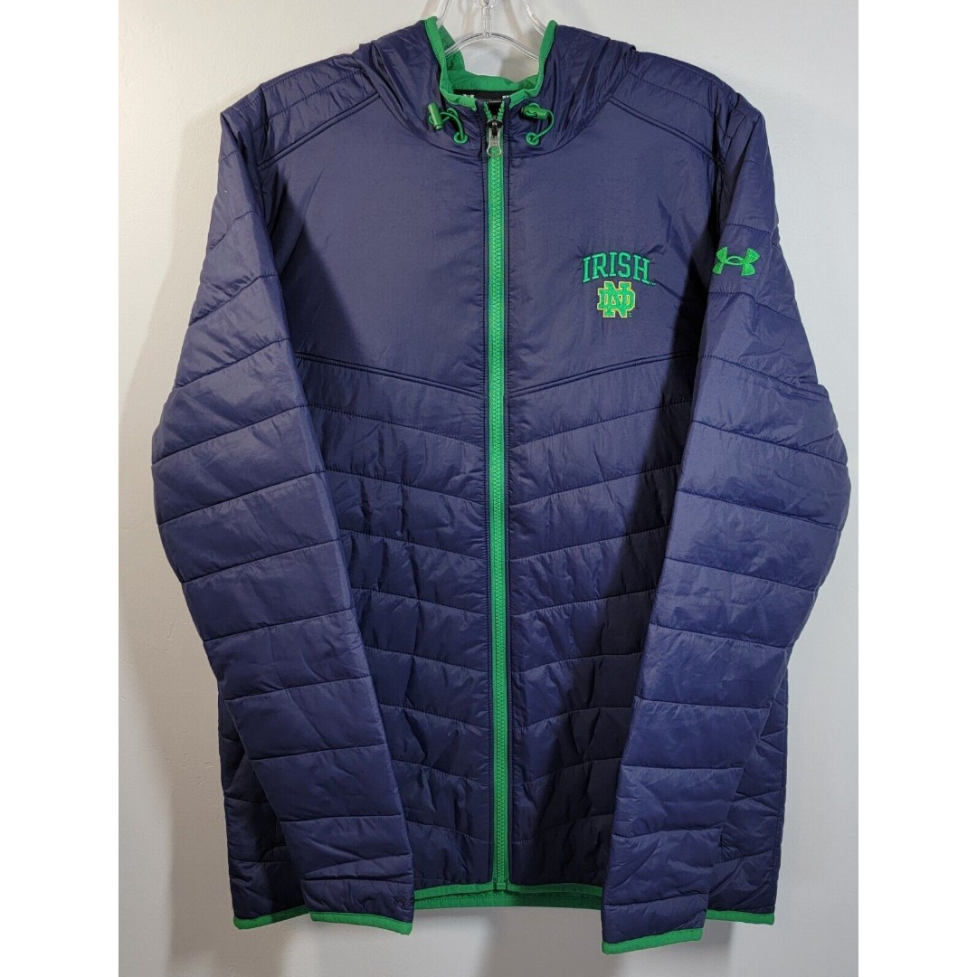 Under Armour Game Day Collection Notre Dame Puffer Jacket Men's S Blue Cold Gear
