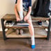 Solid Black Pine Base Shoe Rack Storage Bench