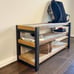 Solid Black Pine Base Shoe Rack Storage Bench