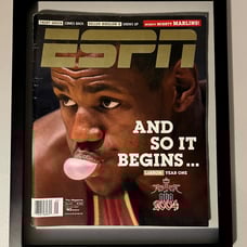 Vintage 2003 LeBron James Rookie Year ESPN The Magazine Framed NBA