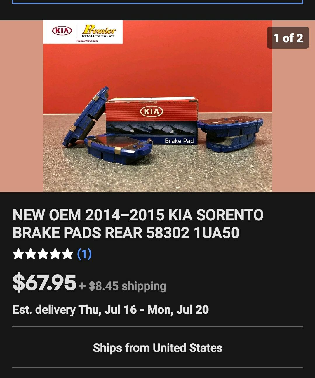 2011-2015 KIA SORENTO OEM F + R Brake P