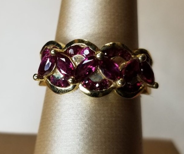14k Yellow Gold Siam Ruby Ring