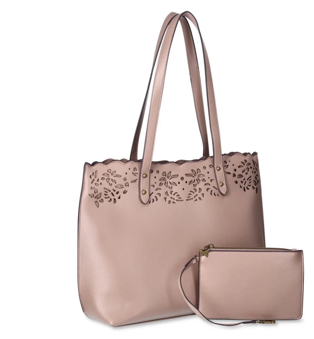 Pioneer Woman Copper Perforated Tote Bag w/pouch