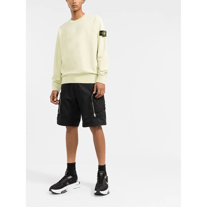 Stone Island Compass-patch crew neck sweatshirt Yellow Size M