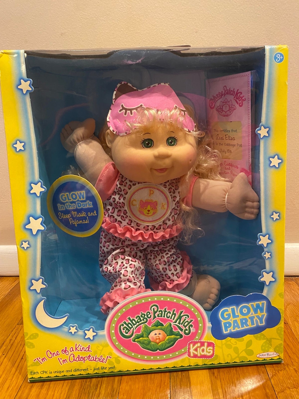Cabbage Patch Kids Glow Party Girl Doll CPK Lexi Elisa RARE Slumber PJs NIB VHTF