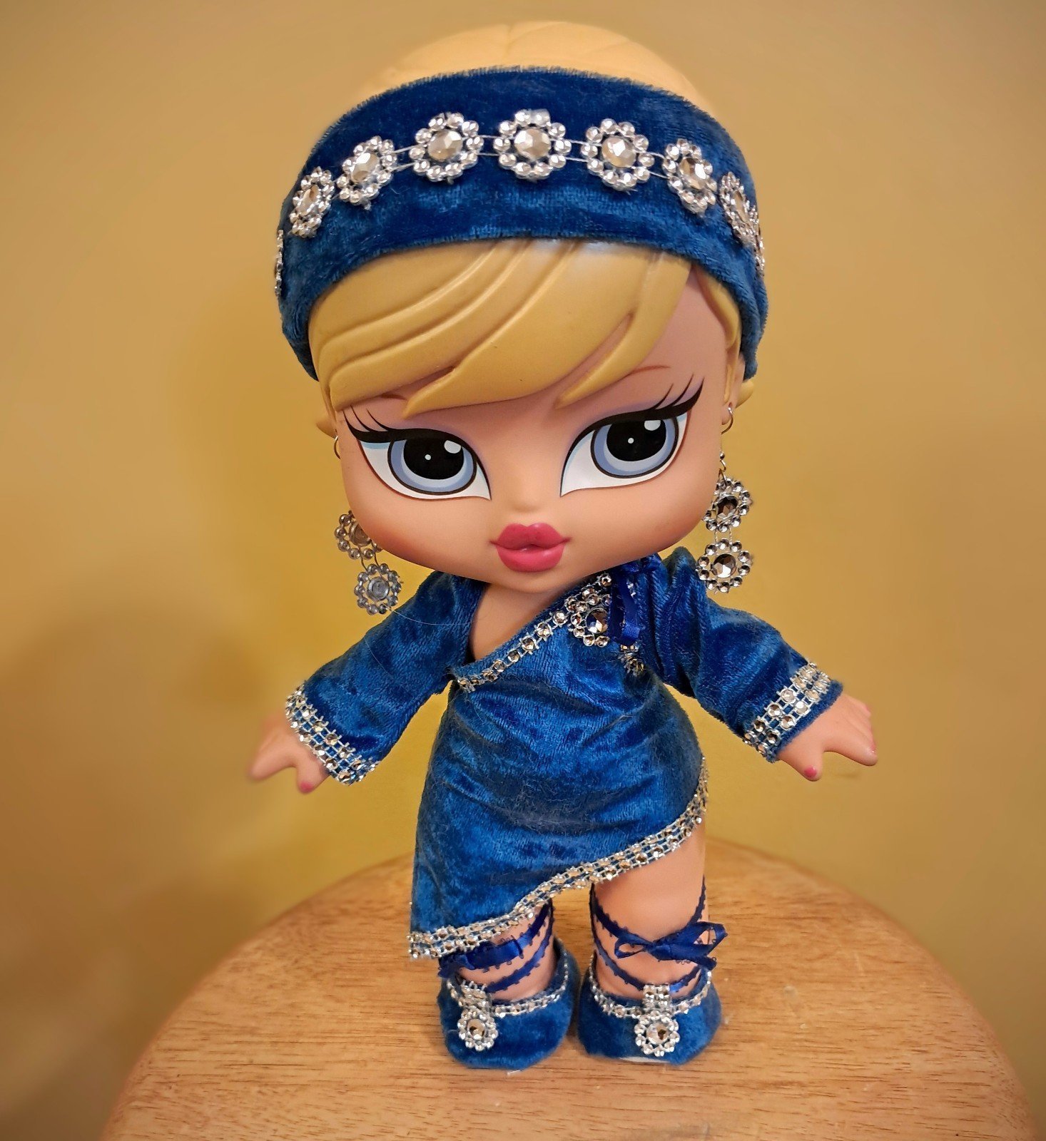 NEW 6PC HANDMADE OUTFIT FOR BRATZ BIG BABYZ DOLL ROYAL BLUE/SILVER TRIM 12