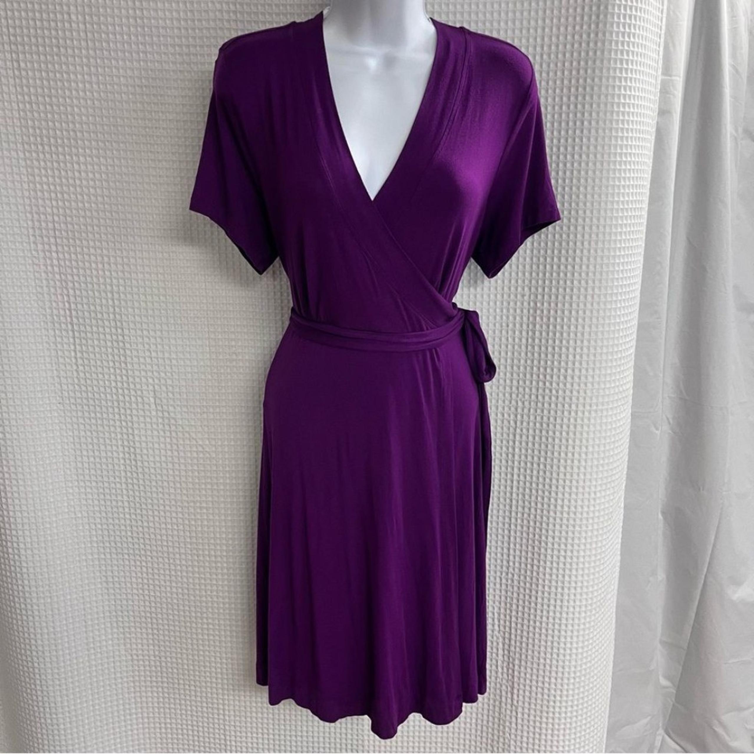 Soma ladies jersey Purple Wrap Dress size large