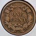 1858 Flying Eagle Cent with Obverse Strike through #3175