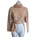 RUNAWAY Brand Turtleneck Tie Waist Crop XS Sz 2 Ribbed Blush Long Sleeve