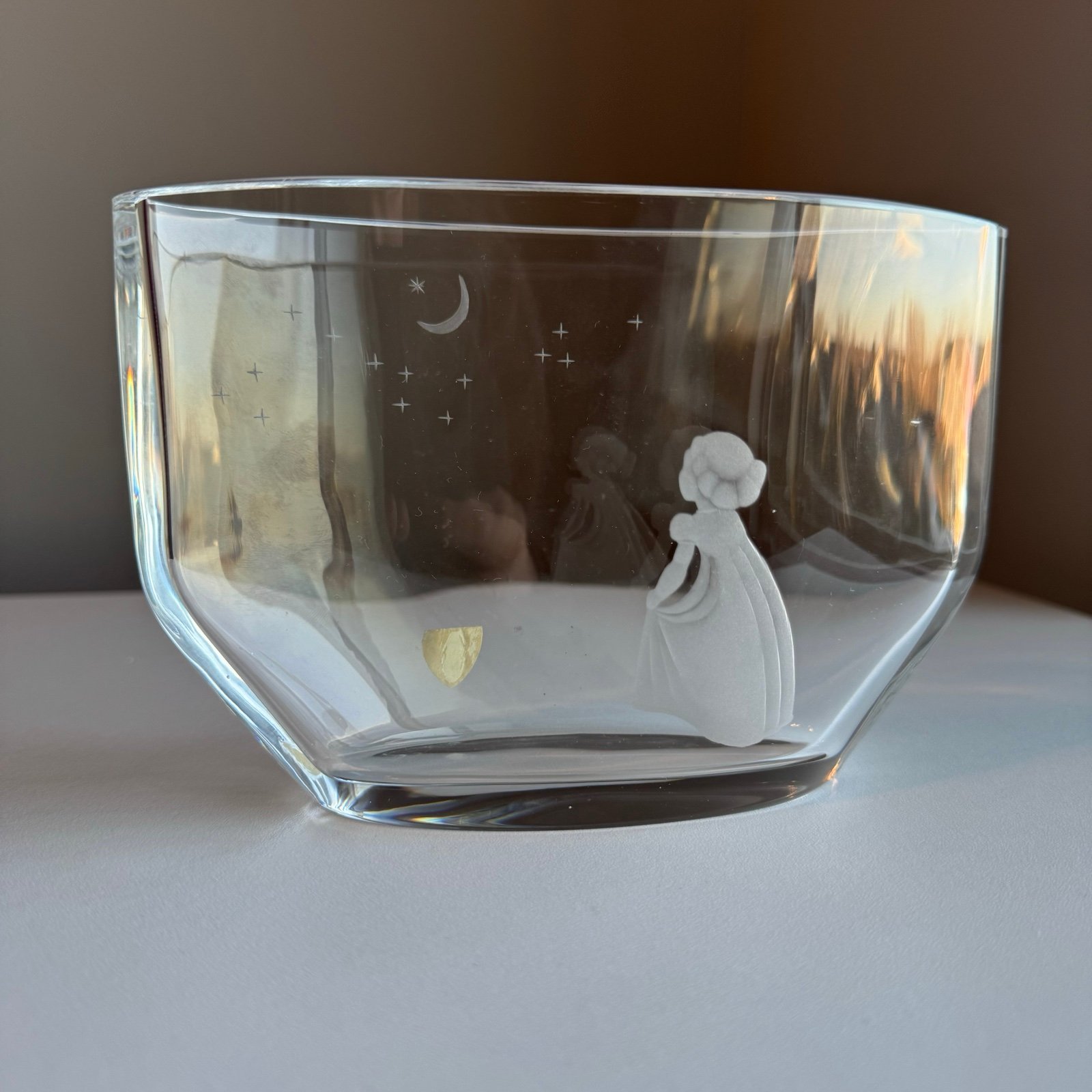 Vintage Orrefors Sweden Crystal Glass Vase “Wish Upon a Star” Scandinavian