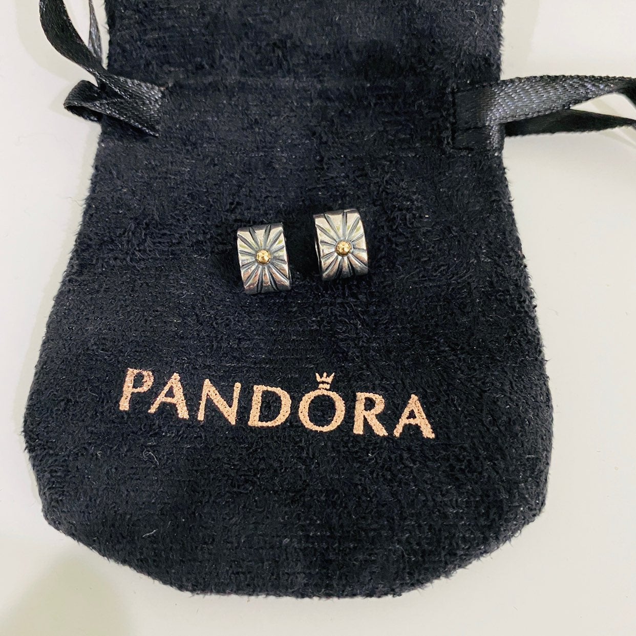 Pandora Sunburst Clip Charm with 14k Gol