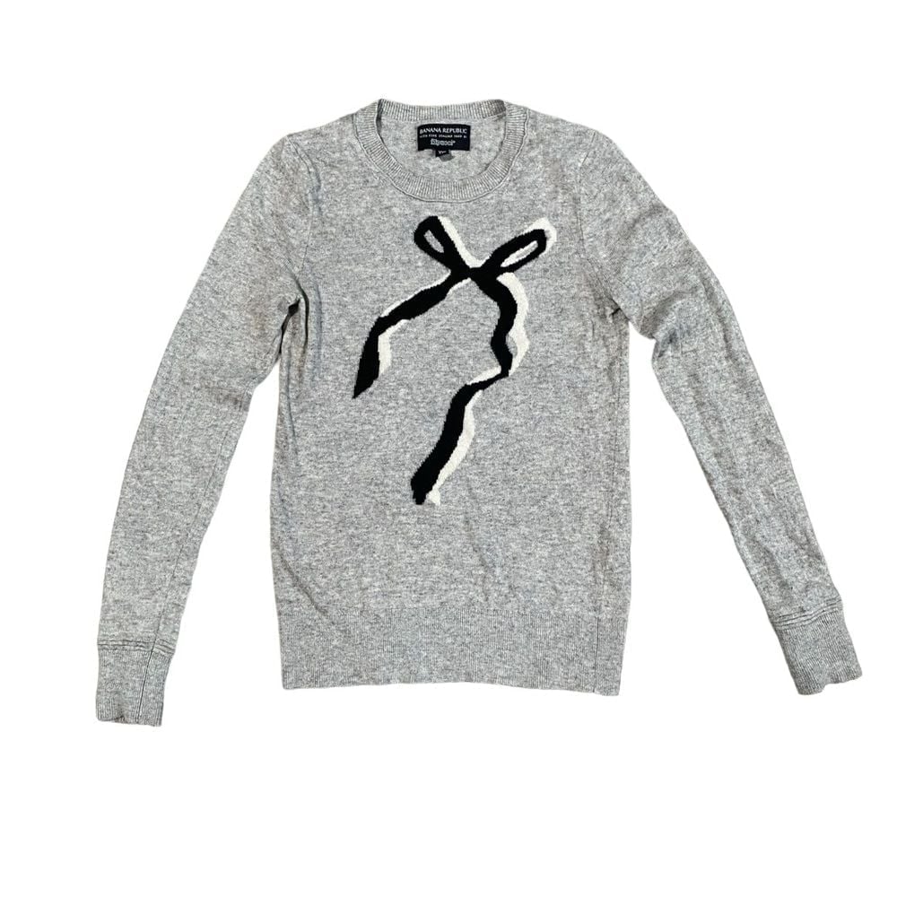 J. Crew Filpucci Wool Cashmere Bow Pullover Gray Sweater XXS