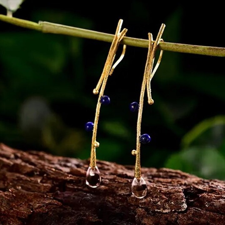 Artisan Handmade Natural Lapis 925 Silver The Earrings
