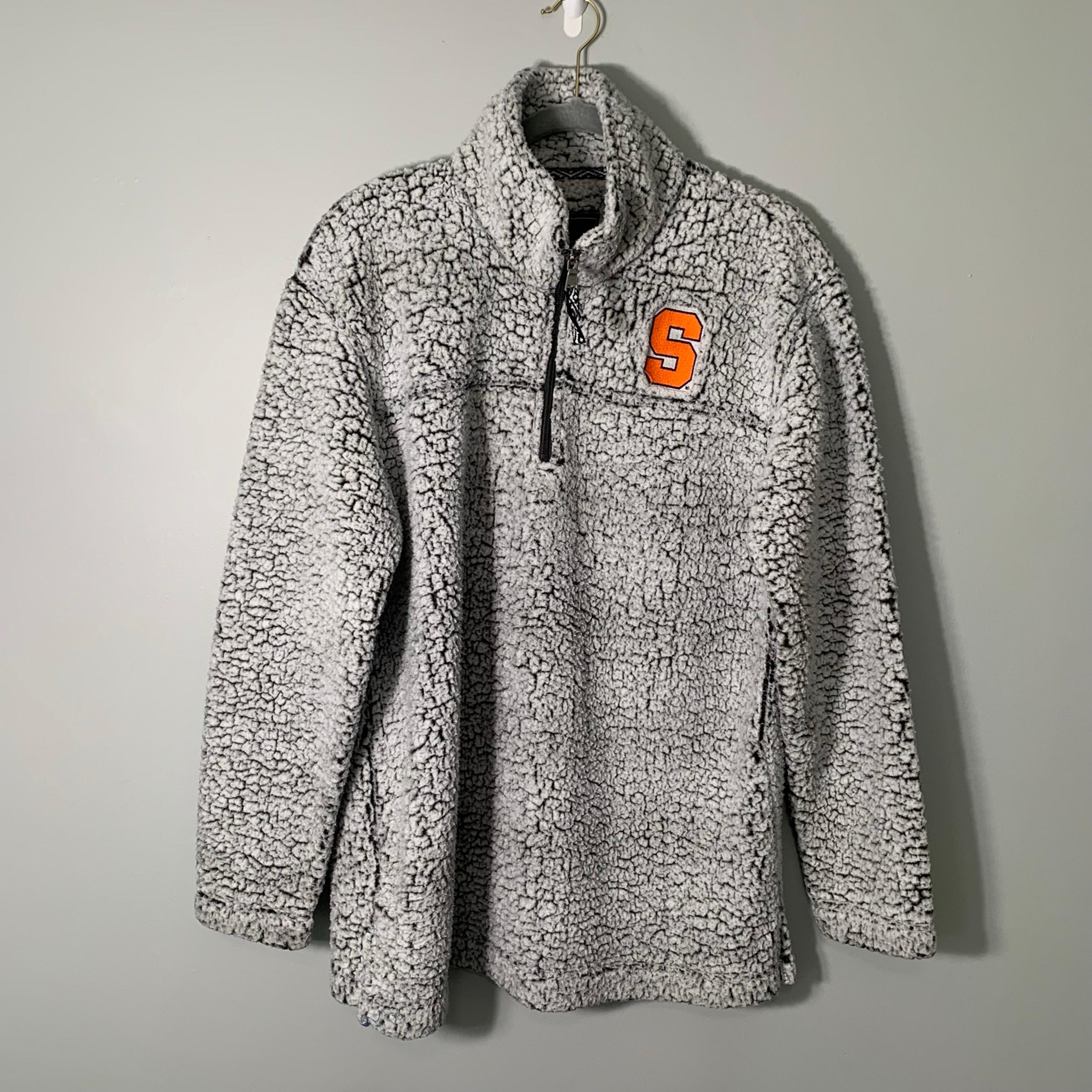 Syracuse University sherpa fleece long sleeve extra long quarter zip pullover