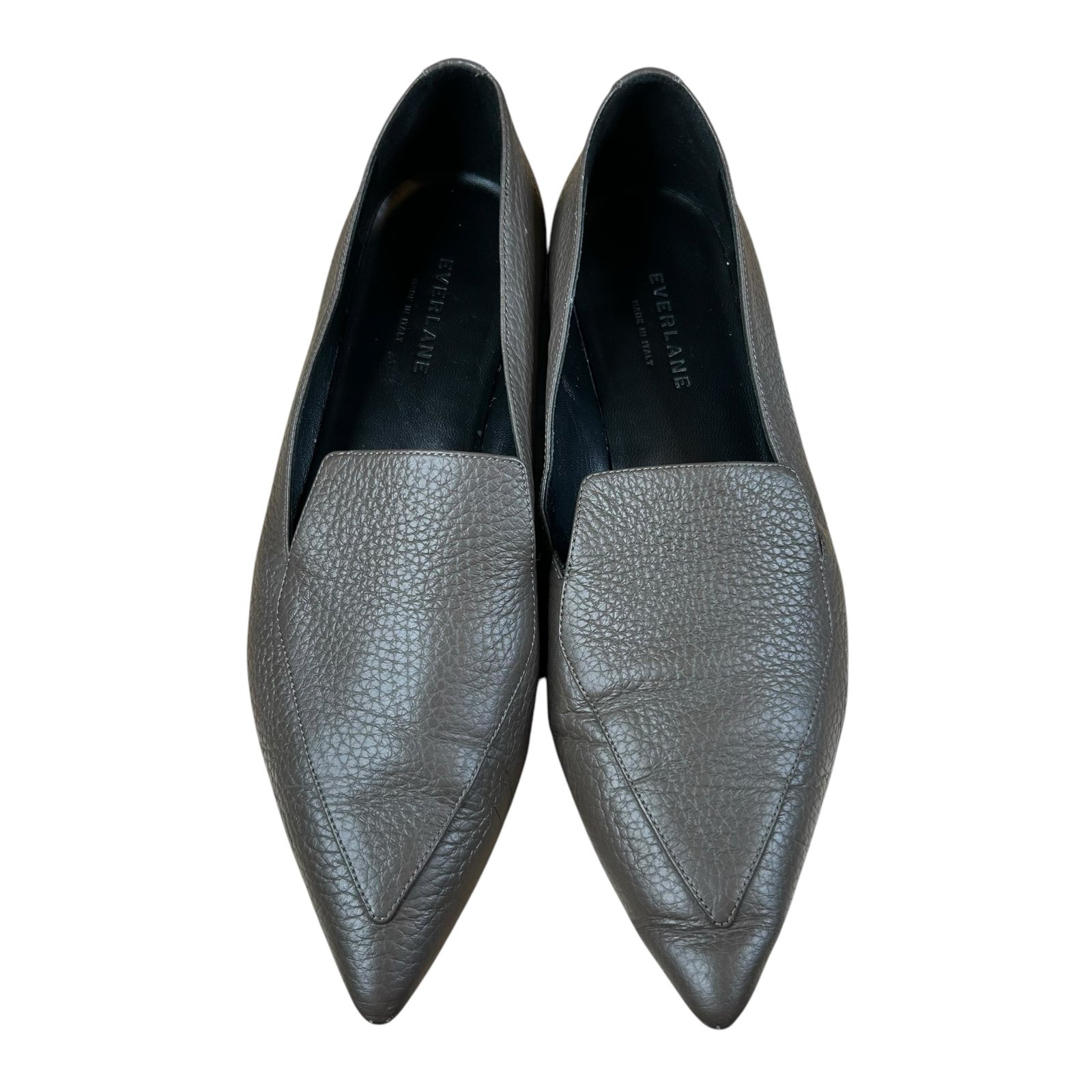 Everlane Pebbled Gray Leather Loafers