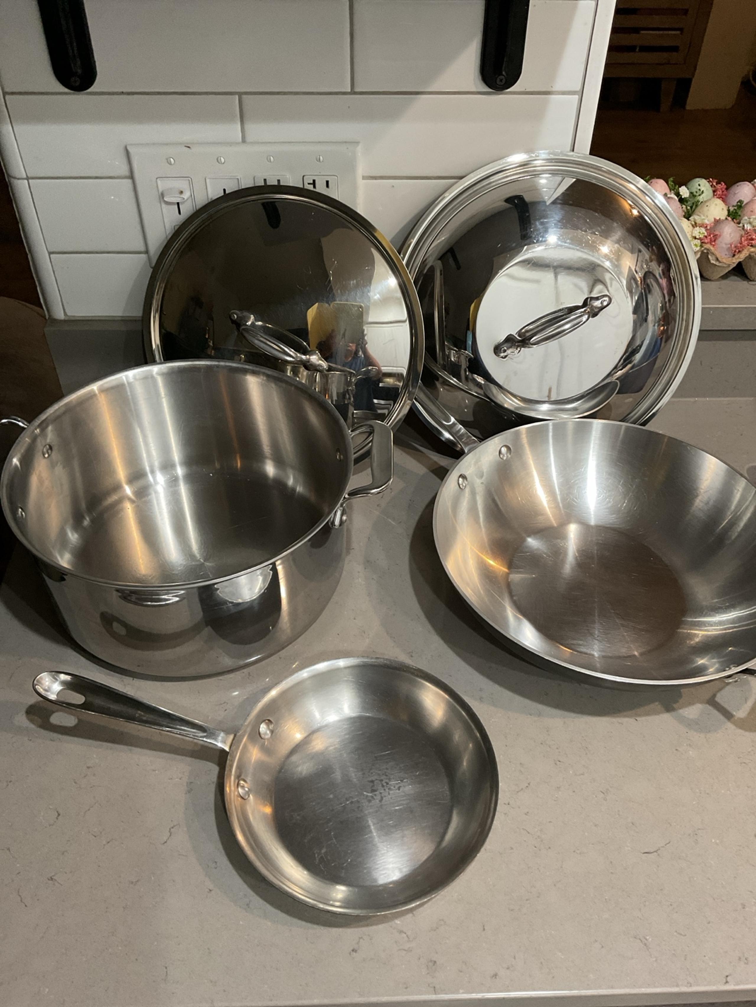 All Clad 8 qt and wok Ltd & skillet - 5 Pcs