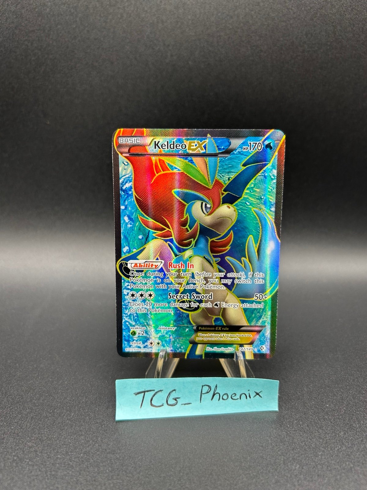 Pokemon Keldeo EX Full Art Black & White Boundaries Crossed 142/149 LP