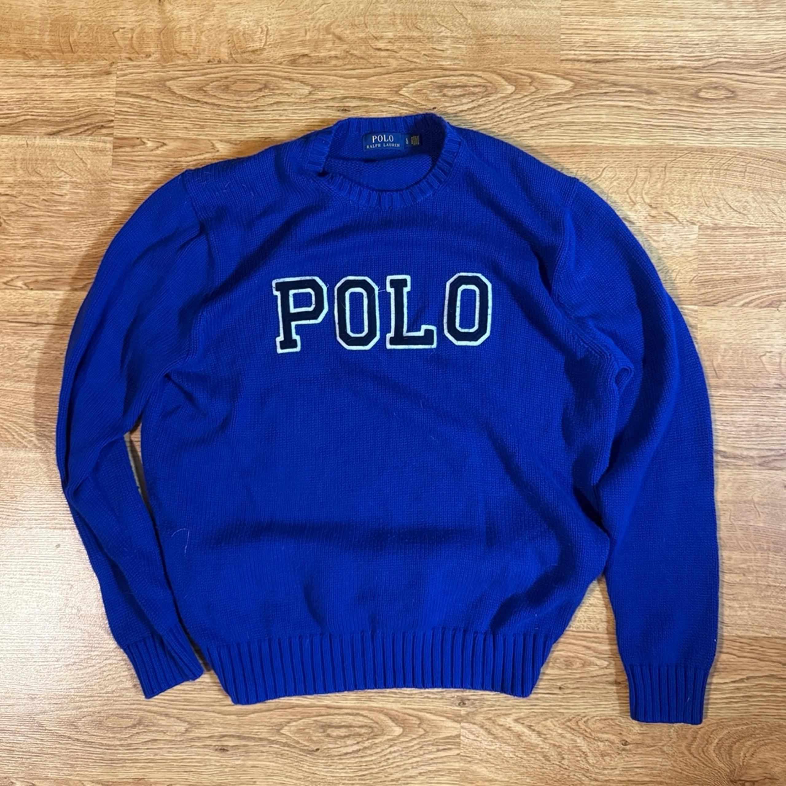 Polo Ralph Lauren Men's Casual Polo Blue Knit Crewneck Pullover Sweater Size - L