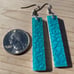 2 Turquoise Ocean Series Rectangle Wood Resin Earrings Handmade Gifts Girls Wom